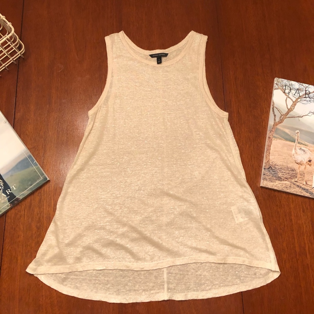 Banana Republic Semi Sheer High Low Sleeveless Top